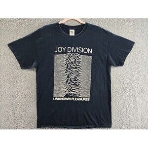 Joy Division Shirt Mens Large Unknown Pleasures Black Band Tee